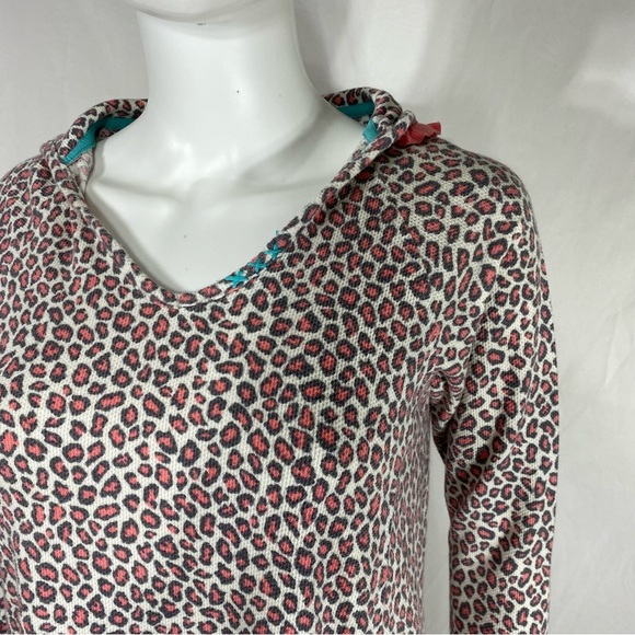 Kensie I Only Sleep in Pretty Pink Animal Print Thermal Hoodie Night Dress - Picture 2 of 10